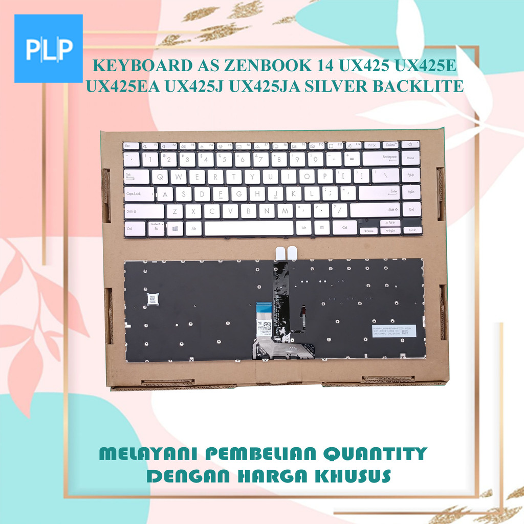 AS Zenbook 14 ux425 ux425e ux425ea ux425j ux425ja คีย์บอร์ดเรืองแสงสีเงิน