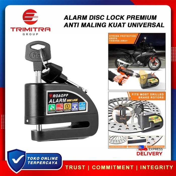 Anti-Theft Disc Motorcycle Padlock Alarm Disc Lock ล็อคเบรกเหล็กที่แข็งแกร่ง