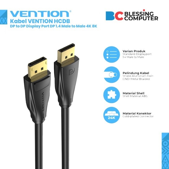 Vention HCDB DP to DP Display Port DP 1.4 Male to Male 4K 8K Cable