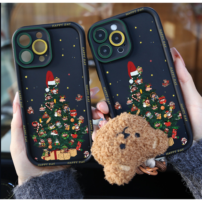 การ์ตูนคริสต์มาส Lanyard Star Soft Case Hp Vivo Y18 Y19s Pro Y28 Y29 5G Y29s V40 5G V40 Lite 5G V50 