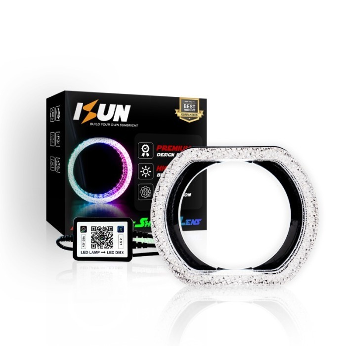 ISUN Shroud Matrix 5D รถจักรยานยนต์ I8 WRGB 2.5 นิ้ว Premium ACRYLIC APP ออกแบบบลูทูธ DC12V