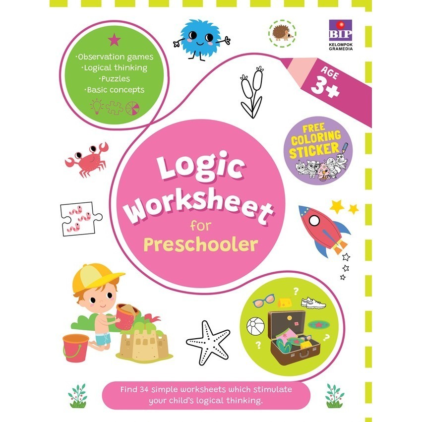 หนังสือ Logic Worksheet สําหรับก่อนวัยเรียน 3+