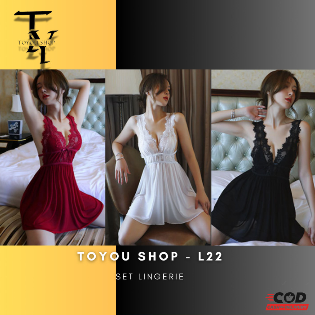 เสื้อผ้าผู้หญิง [TOYOU SHOP L22] LONGNIGHT SEXY LINGERIE SEXY WOMENS NIGHTWEAR SHOW BODY LACE