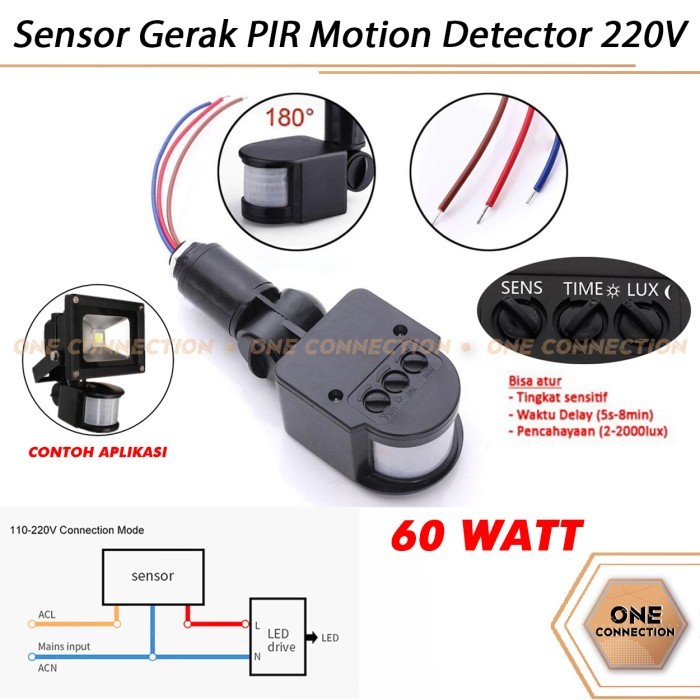 PIR Motion Sensor Detector 220V หมุนได้ด้วย Lux Timer