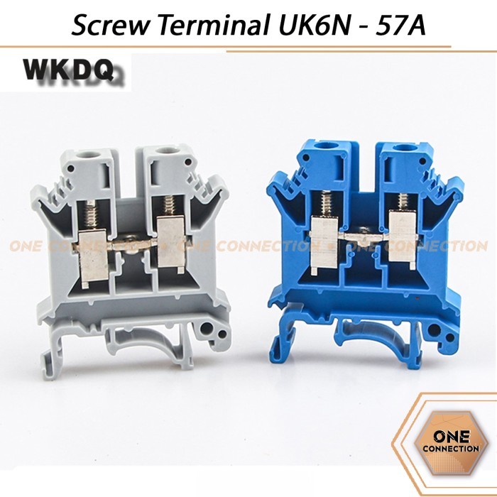 Terminal Block Din Rail UK-6N UK6N สีเทา 6 มม. สกรู Terminal Clamp