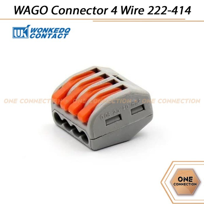 WAGO Connector 4 สาย 222-414 Compact Terminal Block Lever Cage Clamp