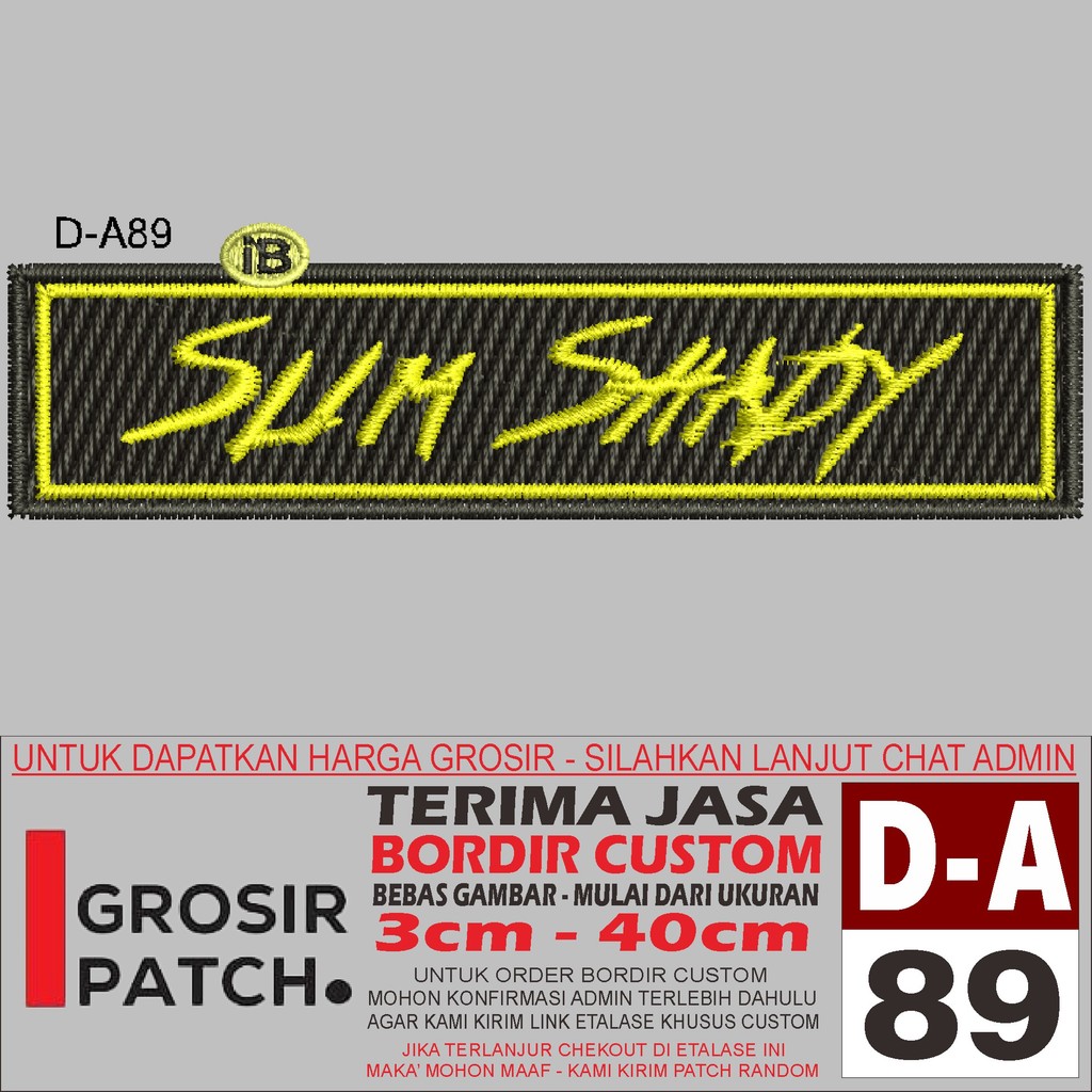 D-A89 SUN SHADY EMINEM LOGO EMBROIDERY PATCH MUSIC BAND REVIEW/TESTIMONI - WHOLESALEPATCH