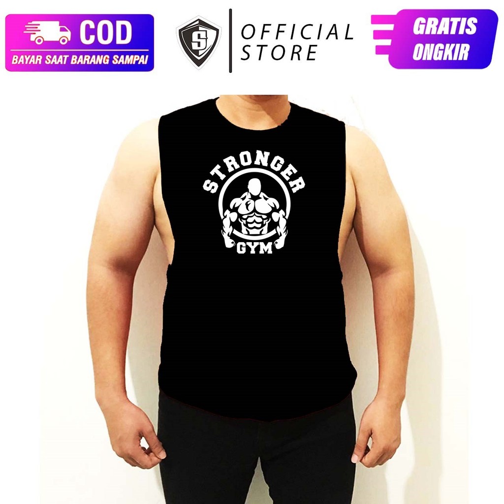 KATUN Lekkong Lowcut Fitness Gym Men Musclefit Stronger Gym Binaraga Cotton