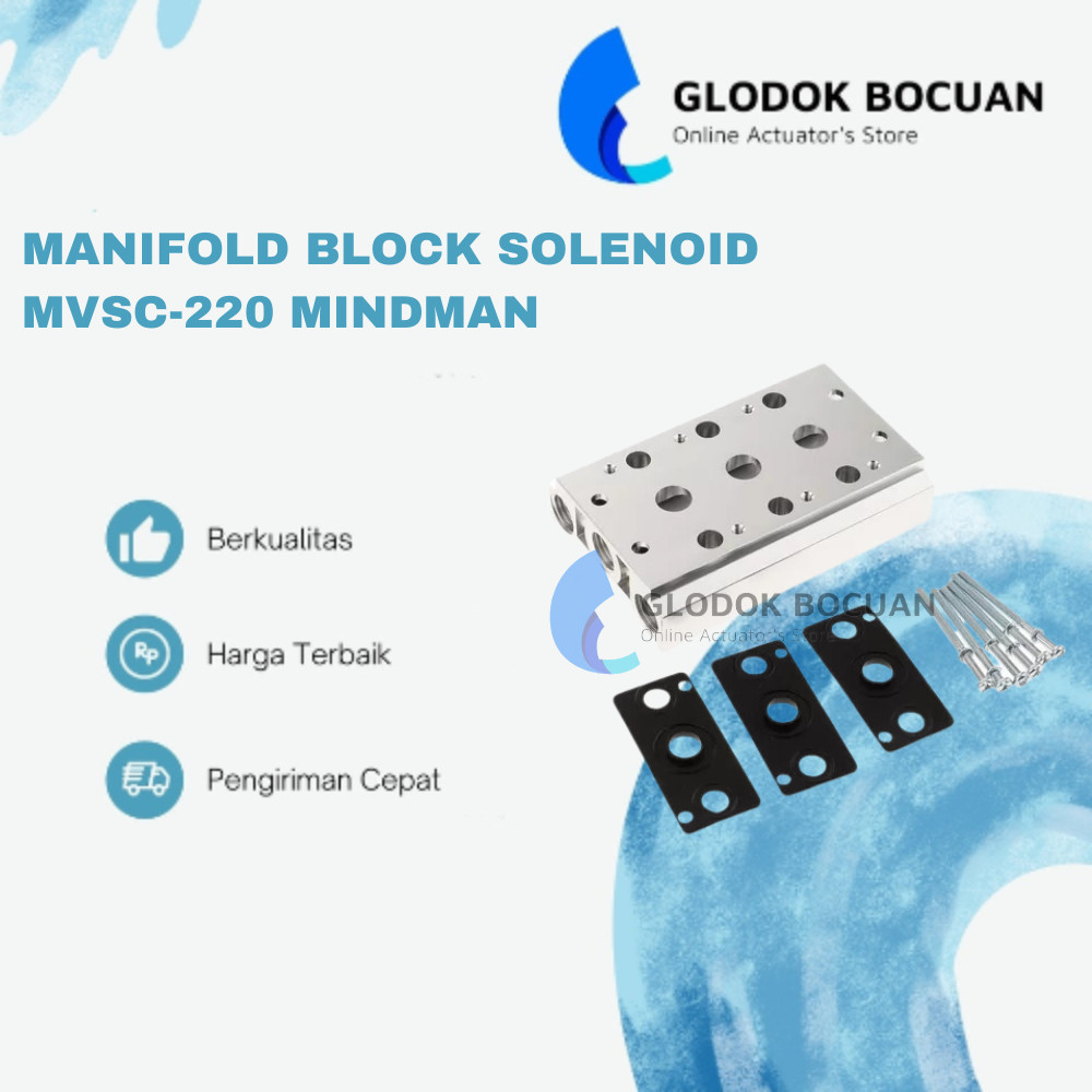 220M-5M3-G MANIFOLD BLOCK ชุด 3 ROWS BODY 200 สําหรับโซลินอยด์วาล์ว MINDMAN TYPE MVSC-220 / MANIFOLD