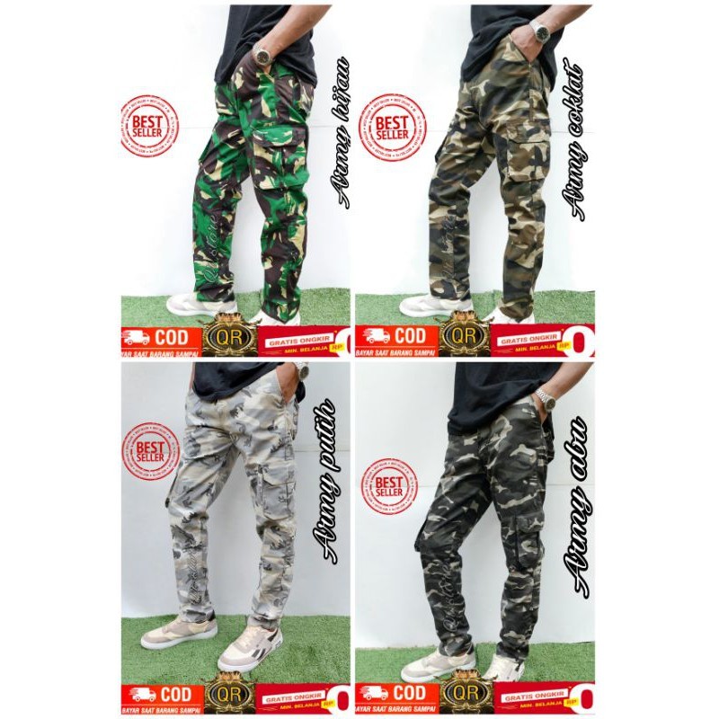 NEW CASUAL // WHATS MORE HITS!! กางเกงคาร์โก้กองทัพขายาวผู้ชาย ufc venum ลาย Army Size 28 _38