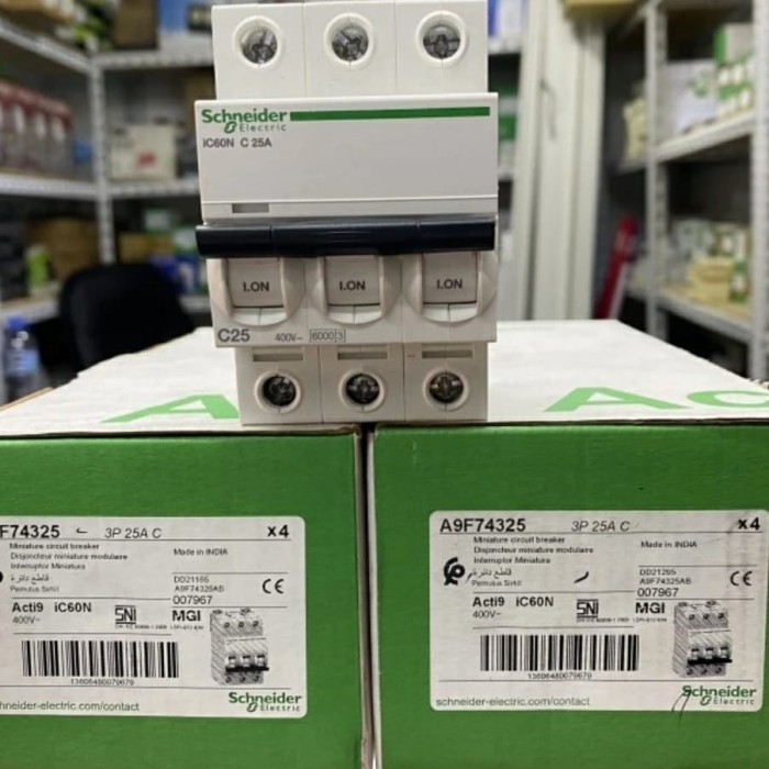 MCB IC60N 3P 25A 6kA Schneider 3Phase 3Pole