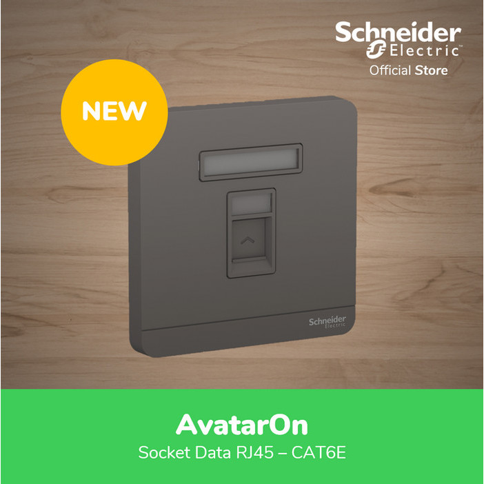 พิเศษ Schneider Electric AvatarOn Dark Grey Data Soc RJ45 CAT6E E8331RJS6_DG