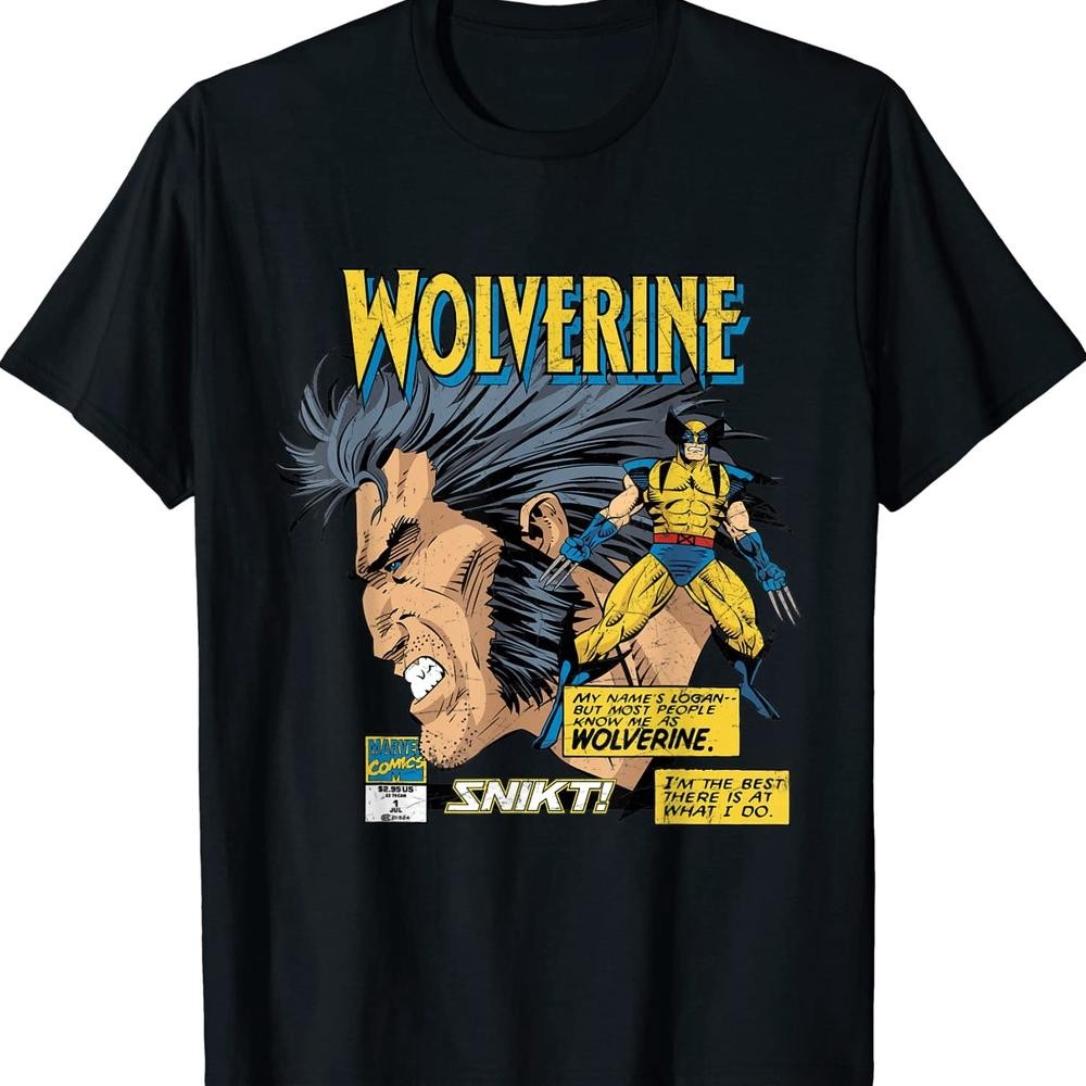 Marvel Comics Wolverine Classic Logan Retro เสื้อยืด Unisex