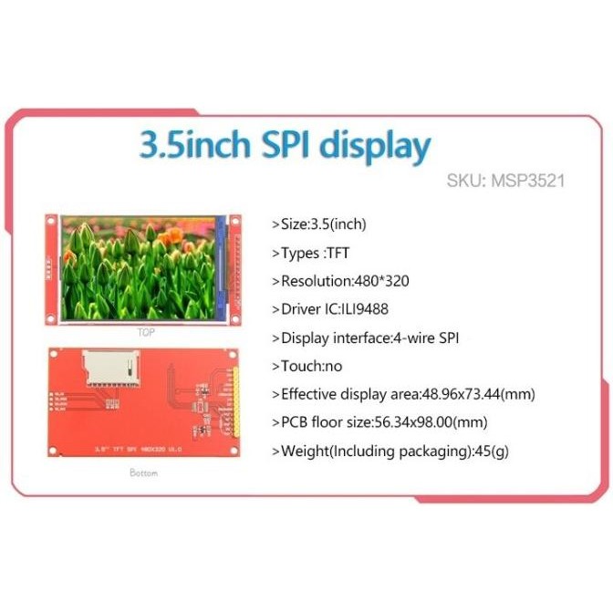 3.5 "LCD TFT Touchscreen SPI Serial ILI9341 240*320 พิกเซลสําหรับ Arduino