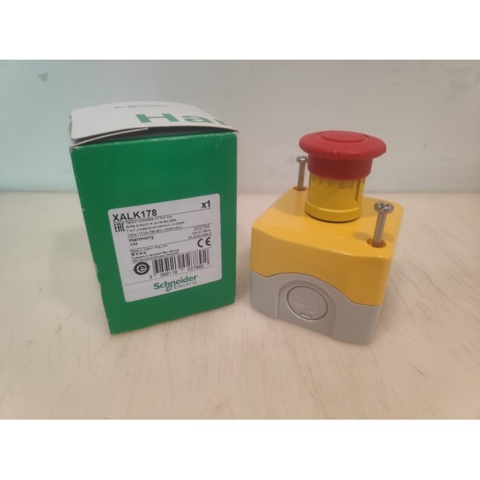 Schneider, Xalk178, หยุดฉุกเฉิน (Lock) + กล่อง / กล่องควบคุมสมบูรณ์สีเหลือง (Xalk178Ca)