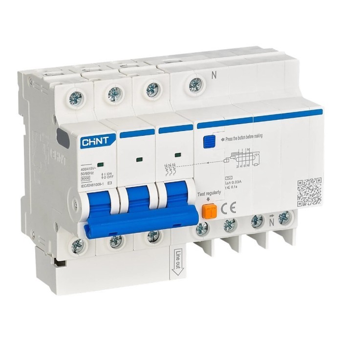 Rcbo Chint Nxble-63 3P+N 40A 30Ma 6Ka / Rcbo Chint Nxble 63 3P N 40A