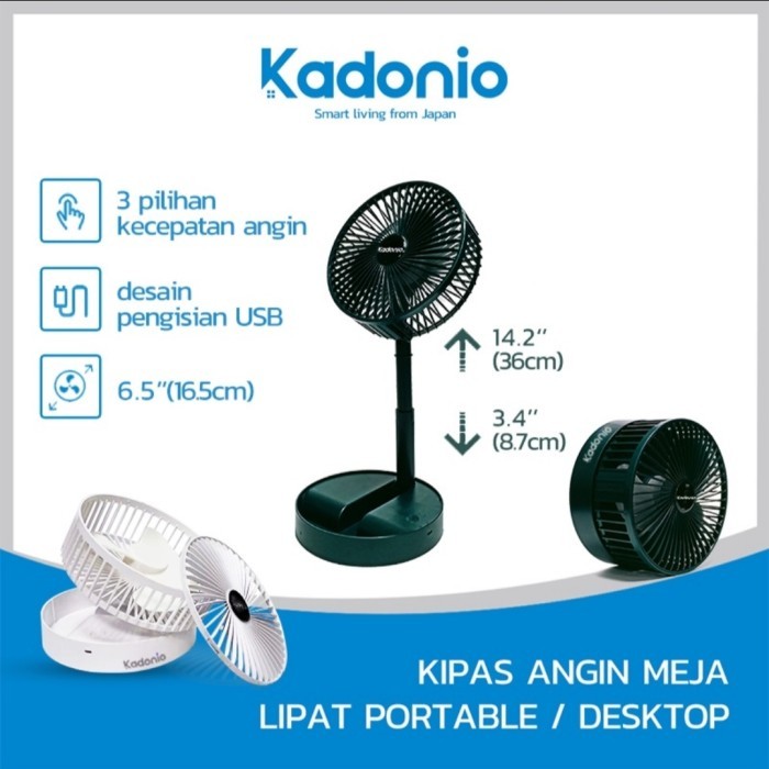 Fendarishope Kadonio พัดลมพับได้ Usb แบบพกพา