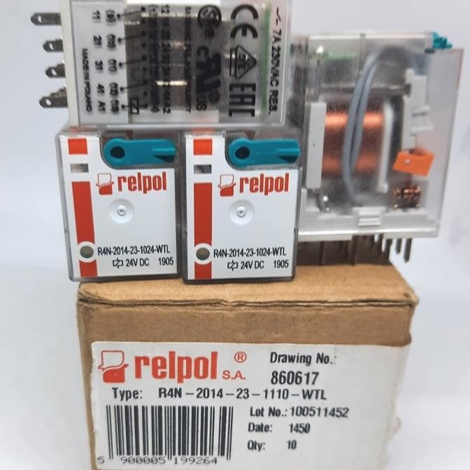 RELAY 4PDT 24VDC RELPOL R4N- 2014-23-1024- WTL24VDC MY4N 24VDC RELPOL