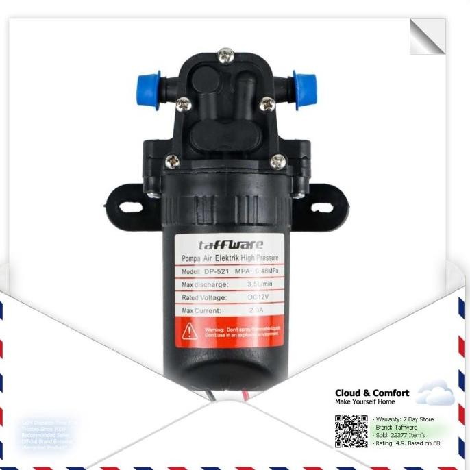 CLOUDS.ID - ปั๊มน้ําแรงดันสูง 12V 3.5L/MIN ปั๊มน้ําไฟฟ้า - จํานวนจํากัด