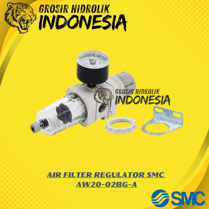 AW20-02BG-A PNEUMATIC AIR FILTER REGULATOR 1/4 INCH SMC AW20-02BG-A