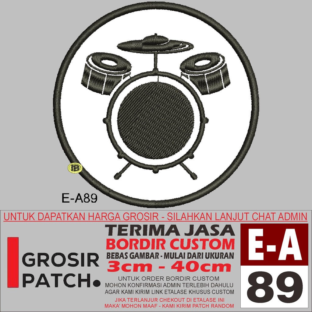 EMBROIDERED PATCH LOGO E-A89 MUSIC DRUM CIRCLE - GROSIRPATCH REVIEW/TESTIMONI