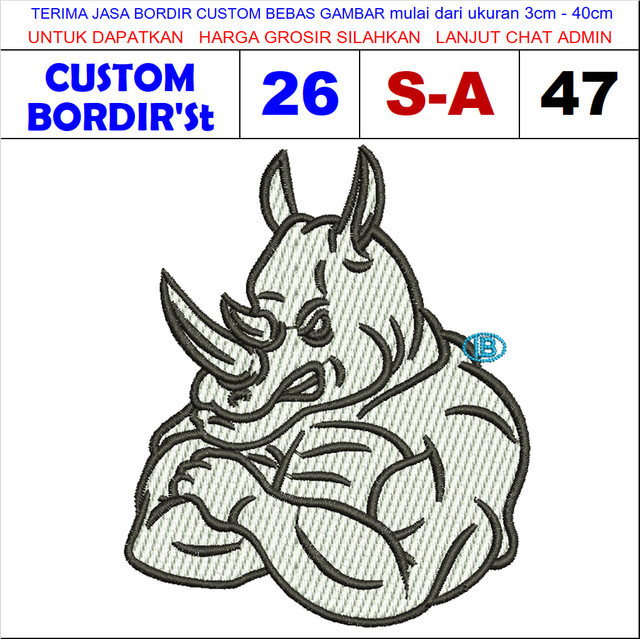 S-A47 STRONG RHINO CUSTOM EMBROIDERYST TESTIMONI