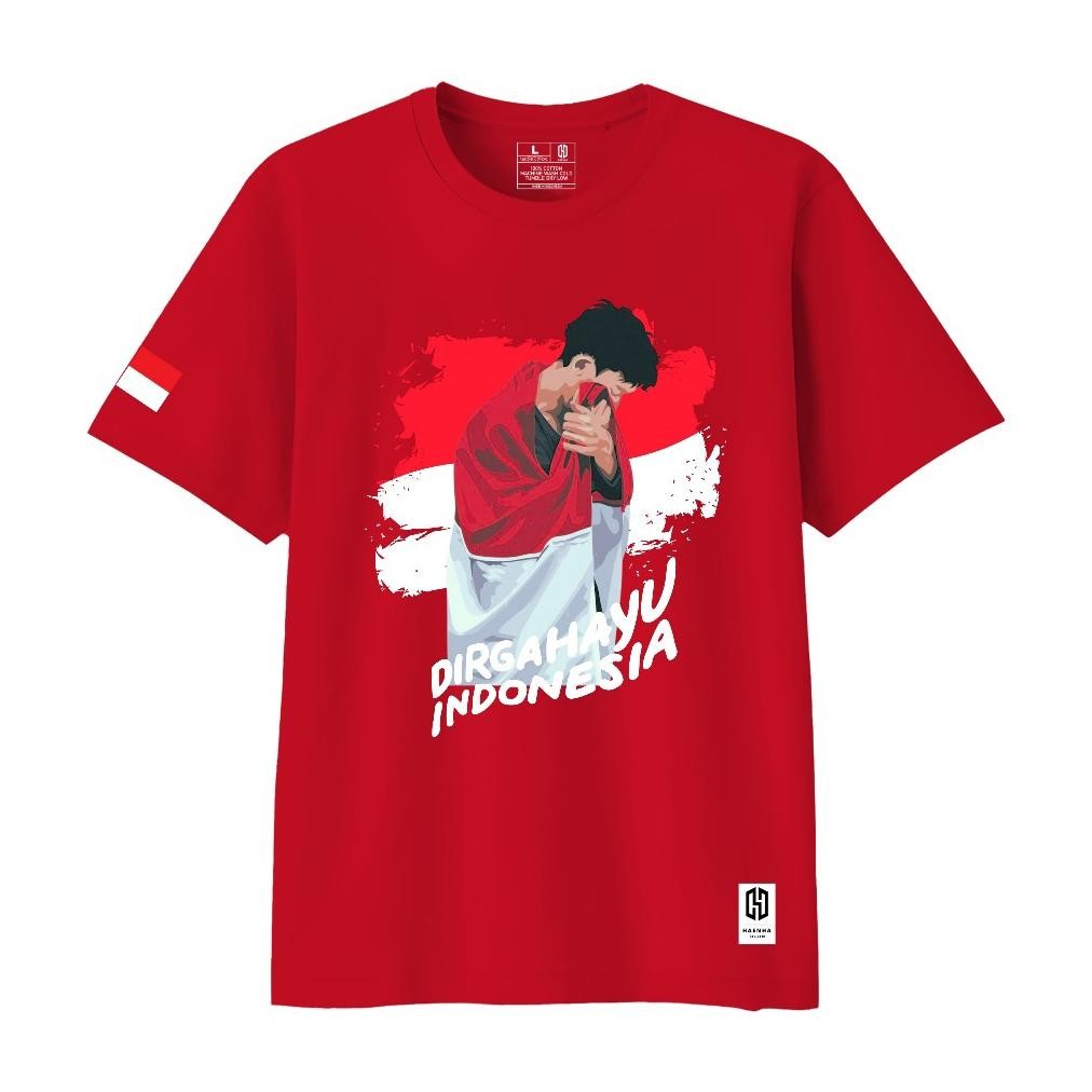 H1 อินโดนีเซียวันประกาศอิสรภาพเสื้อยืด Distro Happy อินโดนีเซียวันประกาศอิสรภาพเสื้อยืดผู้ชายและผู้ห