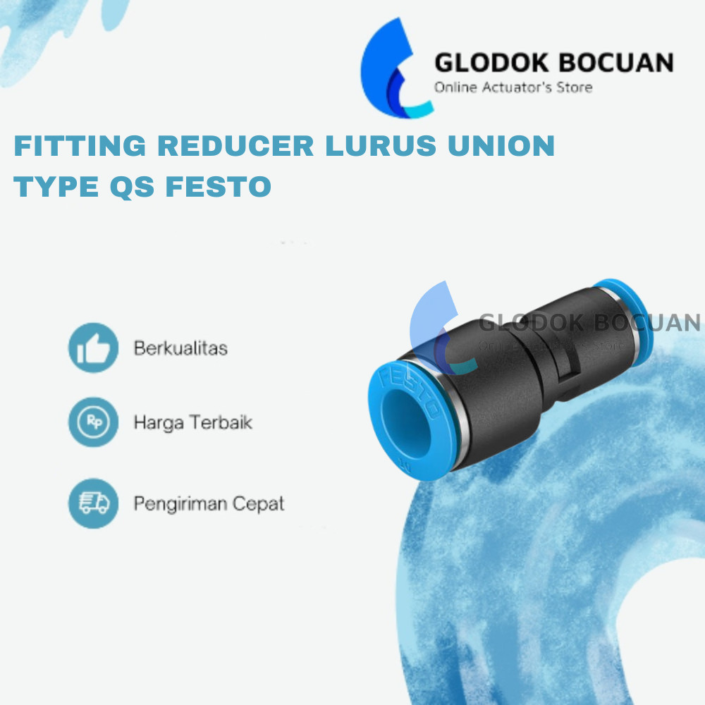 QS-10-8 FESTO ONE TOUCH FITTING REDUCER STRAIGHT UNION SLIP LOCK FUSH IN CONNECTOR QS 8-10 MM / MPG 