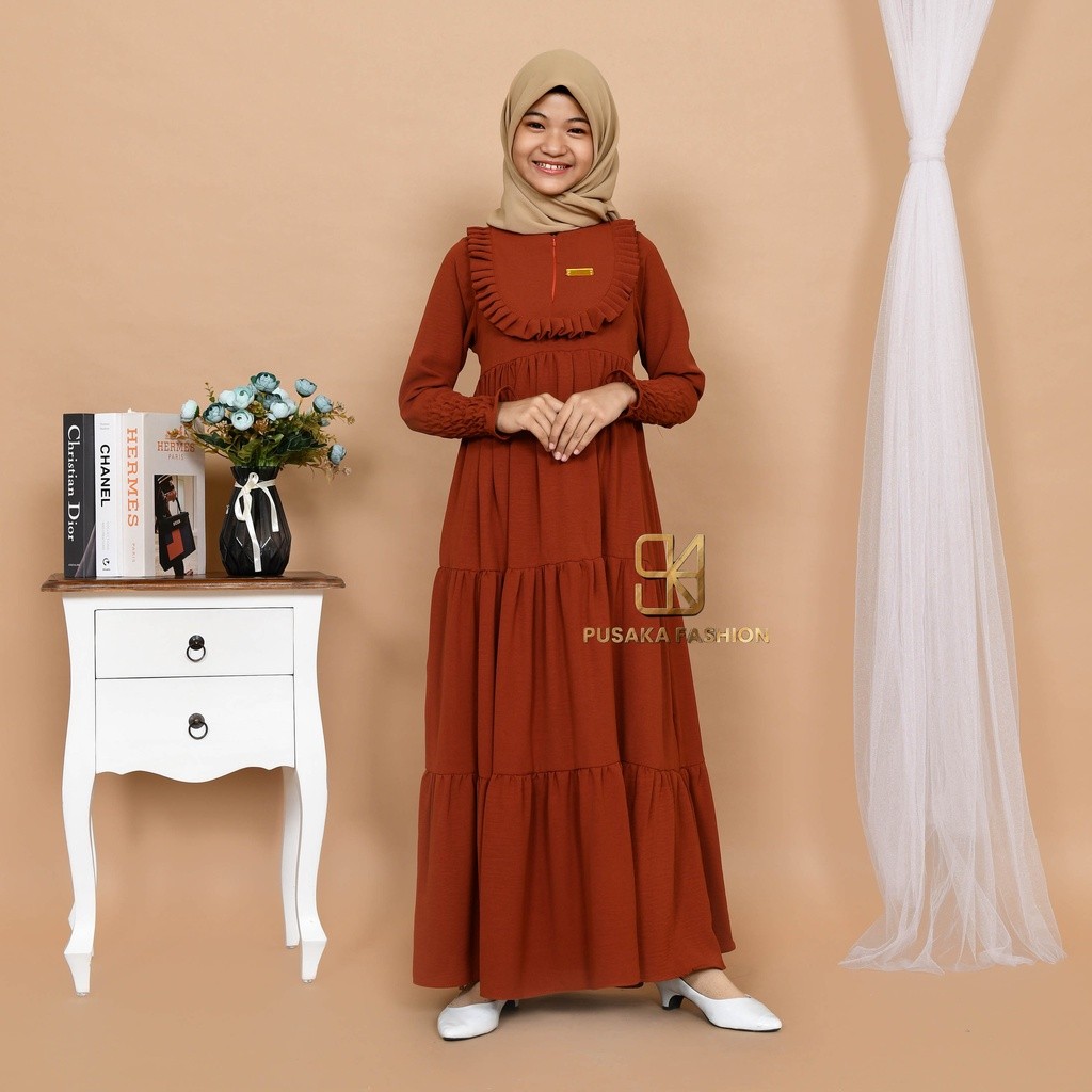 Gamis2025 วัสดุเย็น Games2025 Ank ชุดยาวนําเข้า Cool Motif หญิงเกม Gamis Elegant รุ่นเสื้อผ้าเด็กผู้