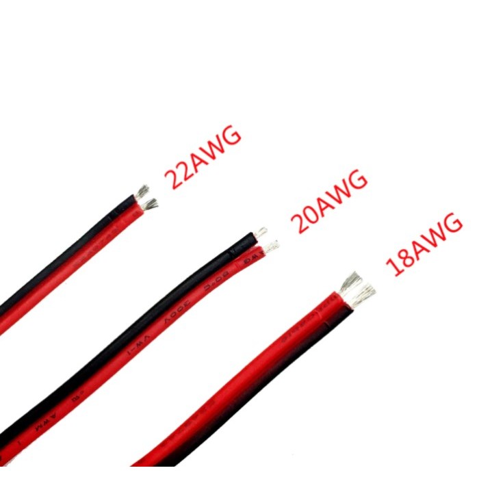 HITAM MERAH LIMITED STOCK สายเคเบิลขายปลีก AWG20x2 ขายปลีก AWG 20 x 2 สีแดงไฟเบอร์สีดําต่อเมตร