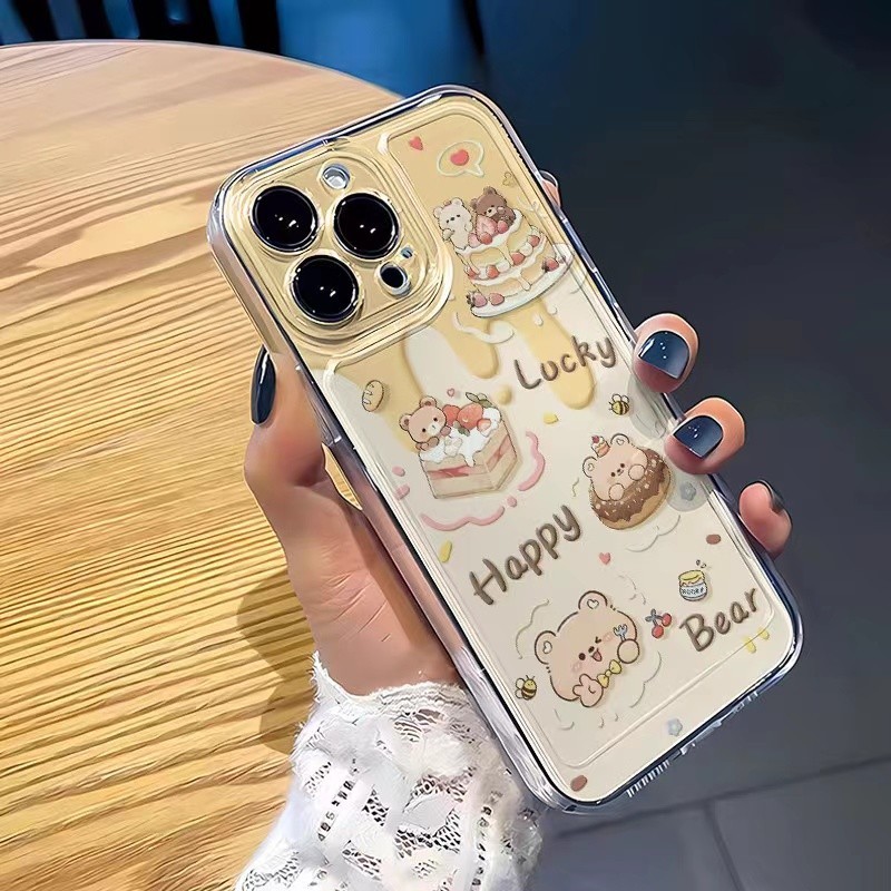 น่ารัก Lucky Clear Bear Soft Case Hp Oppo A6 A6x C85 Pro A6x Reno 15 5G C85 Pro A6 NOTE 70 A5x A5i P