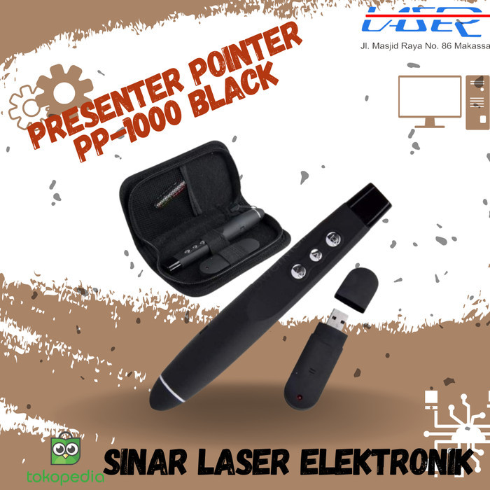 ล่าสุด - Presenter Pointer Pp-1000 Black Laser Pointer Wireless Pen Pointer Presentation Presenter
