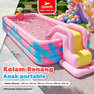 SPEEDS Kolam Tiup Prosotan Pompa Outdoor Kolam Renang Mandi Bola PVC Inflatable Swimming Pool 020-52