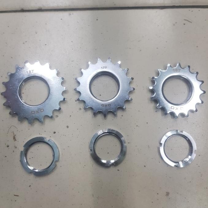 Cog fixie oxo และแหวนล็อค Hub Doltrap Fixie Chrome เกียร์คงที่ COG