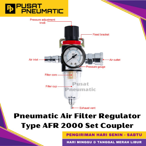 AFR 2000 Pneumatic Air Pressure Relief Control Filter Regulator Set Coupler Pressure Regulator และ A