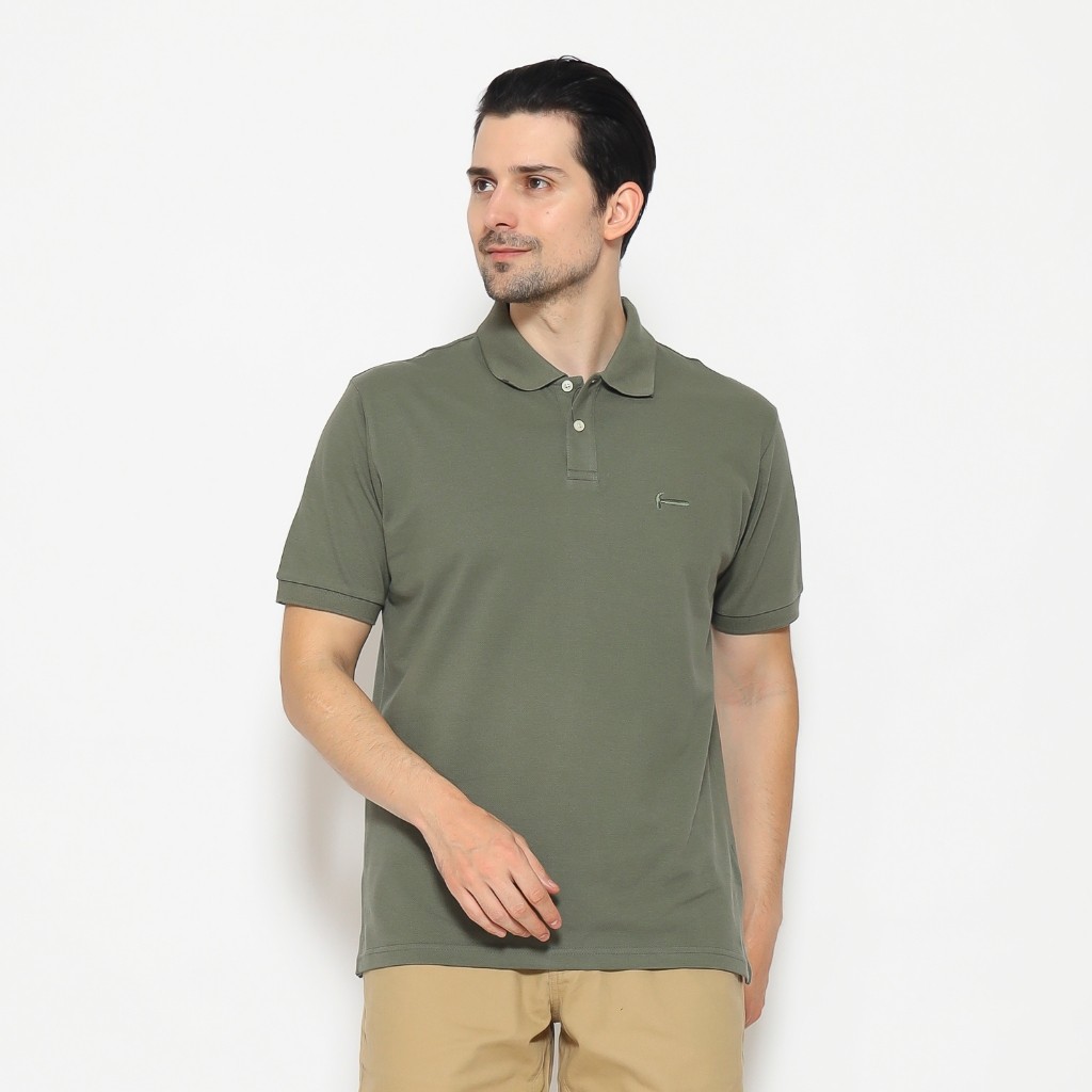 Hammer Man Polo Basic Online Z1PO001G1 | เสื้อยืดแขนสั้นคอปกมะกอกสําหรับผู้ชาย