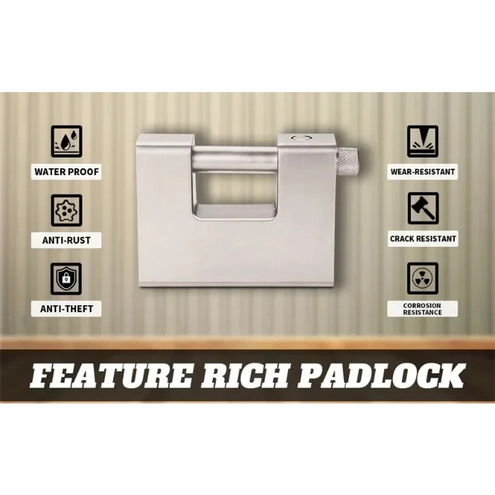 GS24 LIEBAO Panzer กล่องกุญแจล็อคตรง Anti-Theft เหล็กแข็ง 40 มม. ST-456 เงิน Or-i