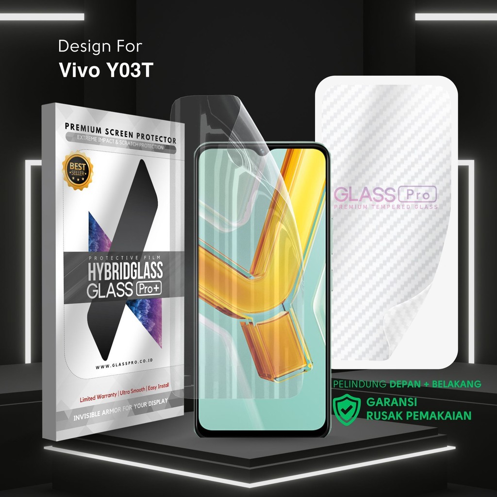 Hybrid Glass Premium Anti-Scratch Hydrogel Vivo Y03t Full Cover Screen Protector Glass Pro ไม่ใช่กระ
