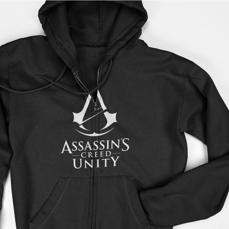 เสื้อแจ็คเก็ตมีฮู้ดมีซิป - โลโก้ Assassins Creed Unity