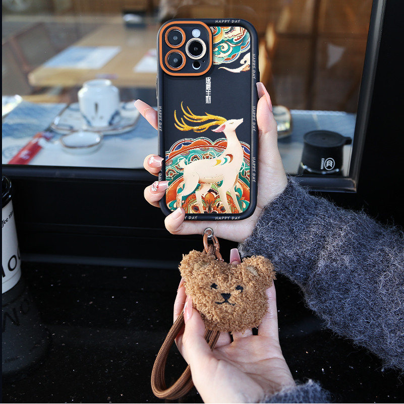 Cloud Deer Retro Lanyard Soft Case Hp Infinix Hot 50i Hot 50 4G Hot 50 5G Hot 50 Pro ITEL P65 4G สมา