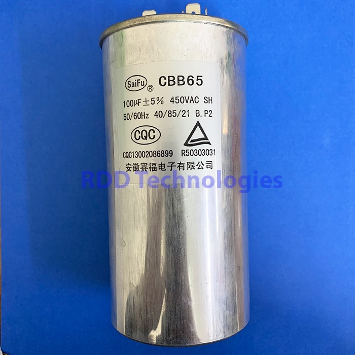 Cbb65 100Uf/450V มอเตอร์ตัวเก็บประจุ