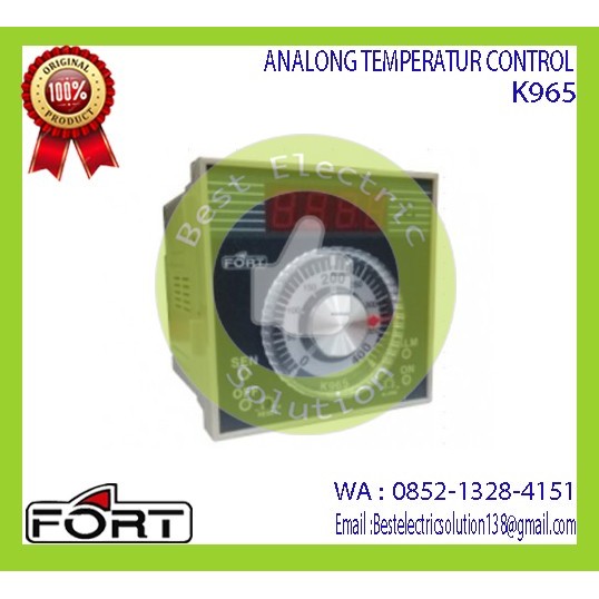 ระบบควบคุมอุณหภูมิแบบอะนาล็อก Fort / K965 / Size 96X96X100 / 0 - 399 C