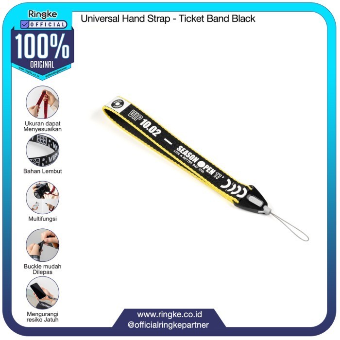 GANTUNGAN Ringke Nylon Hand Strap ที่ห้อยข้อมือ กล้อง USB ตั๋ว GoPro สีดํา