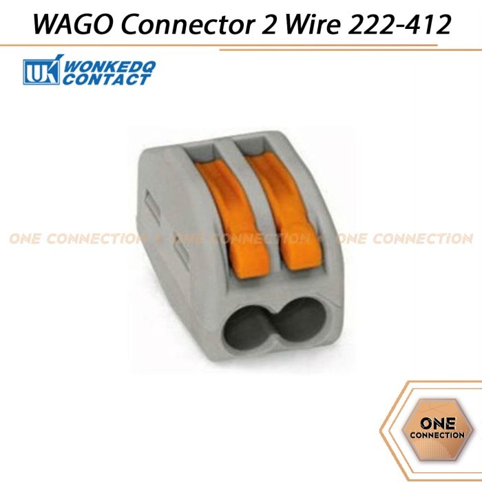 WAGO Connector 2 สาย 222-412 Compact Terminal Block Lever Cage Clamp