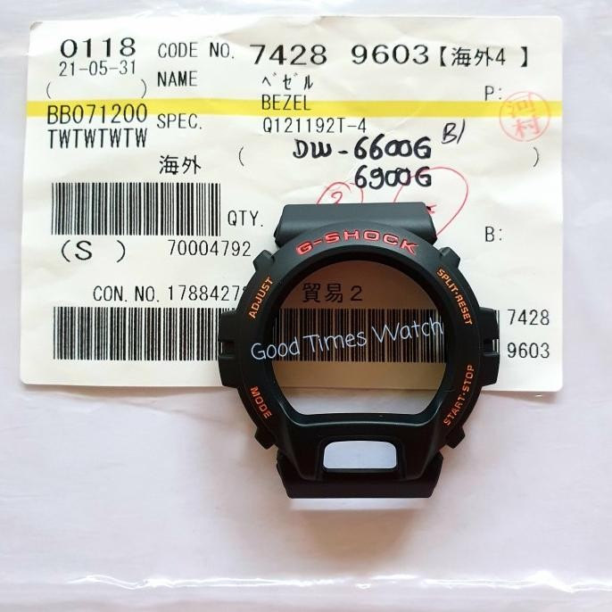 Bezel G-Shock Dw-6600G-9V Dw-6900G / Dw 6600 Dw 6900 Casio ของแท้