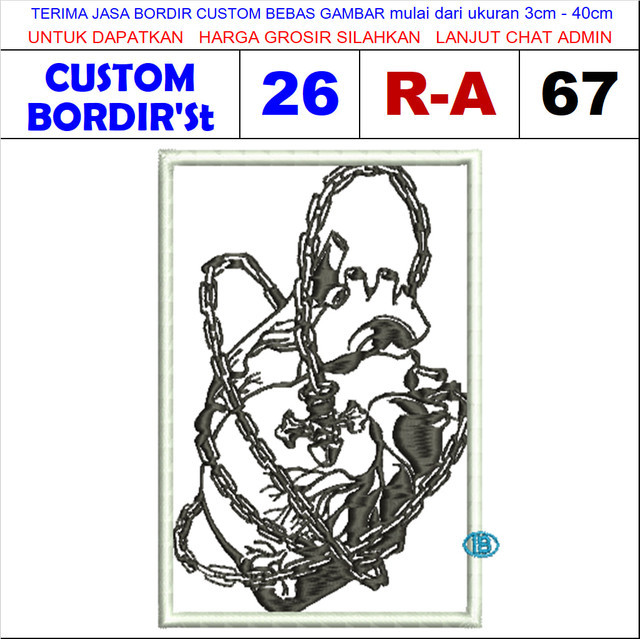 R-A67 HUMAN HEART LOGO DESIGN ในห่วงโซ่ CUSTOM EMBROIDERYST TESTIMONI