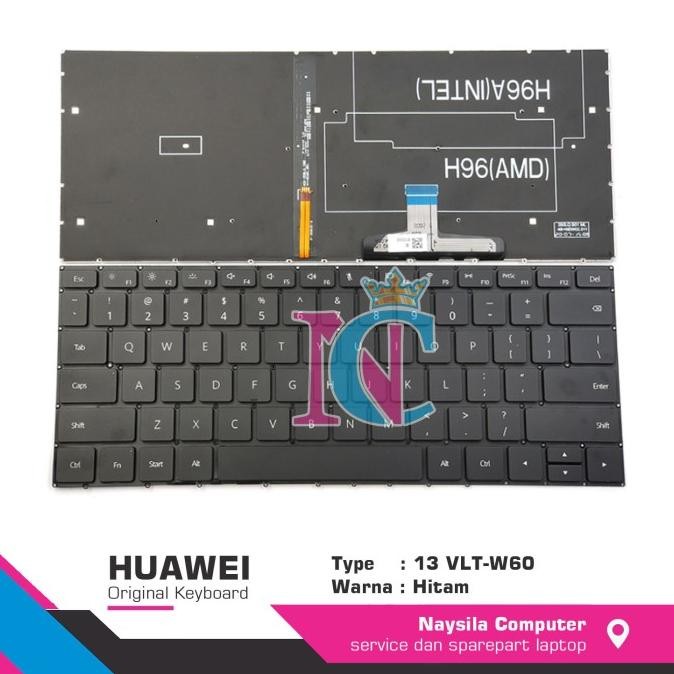 Huawei Matebook 13 VLT-W60 VLT-W50 us แป้นพิมพ์แล็ปท็อปแบ็คไลท์