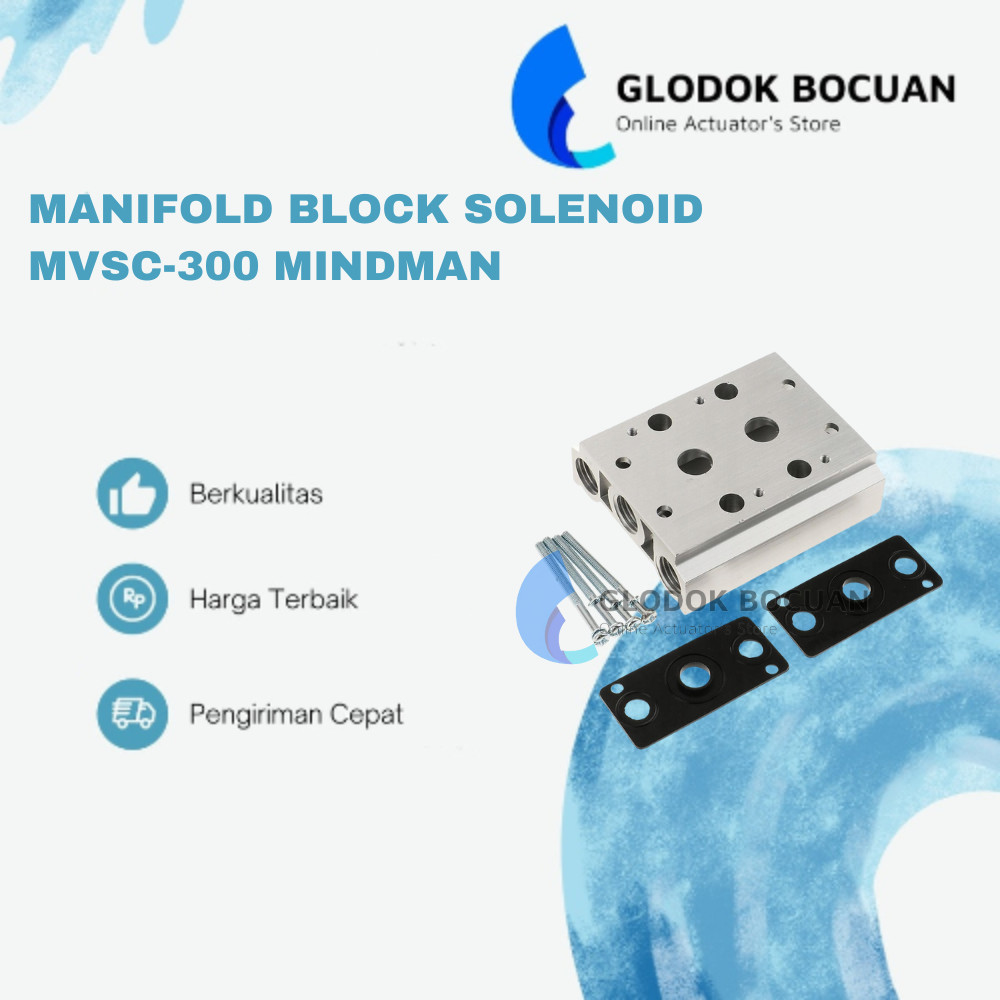 300M-5M2-G MANIFOLD BLOCK ชุด 2 ROW BODY 300 สําหรับโซลินอยด์วาล์ว MINDMAN TYPEMVSC-300 / MANIFOLD M