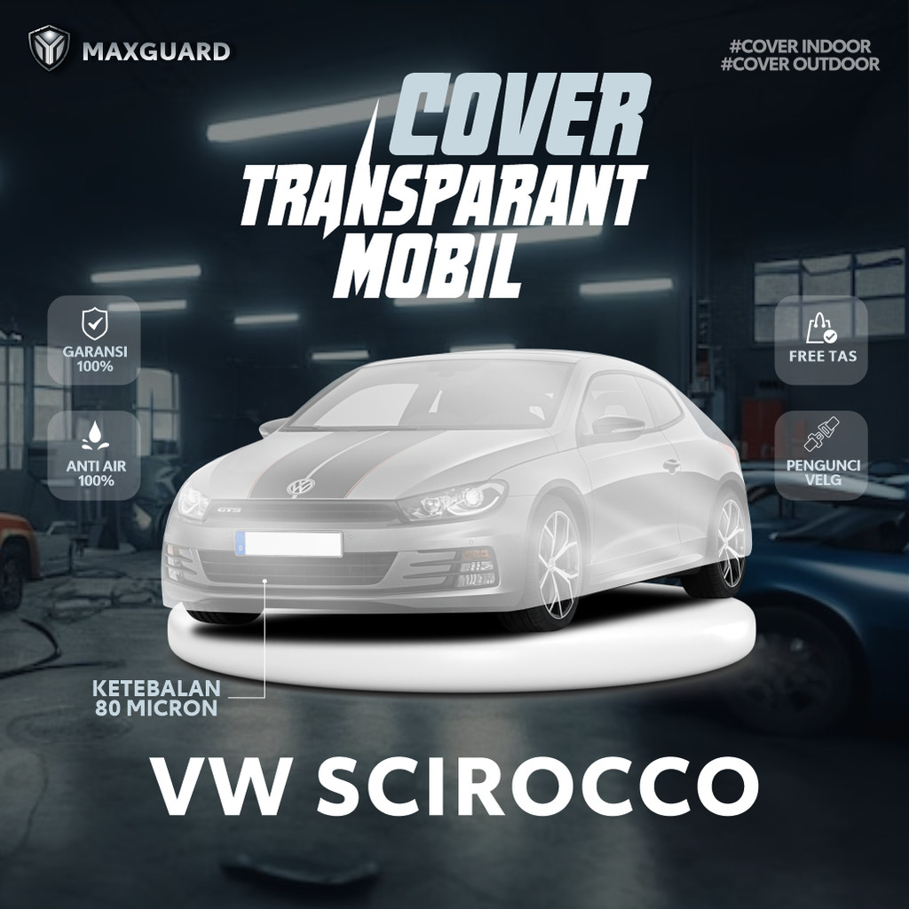 VW Scirocco ผ้าคลุมรถแบบใส / ผ้าคลุมรถพลาสติก VW Scirocco / ผ้าห่มพลาสติก Scirocco โฟล์คสวาเกนแบบหนา