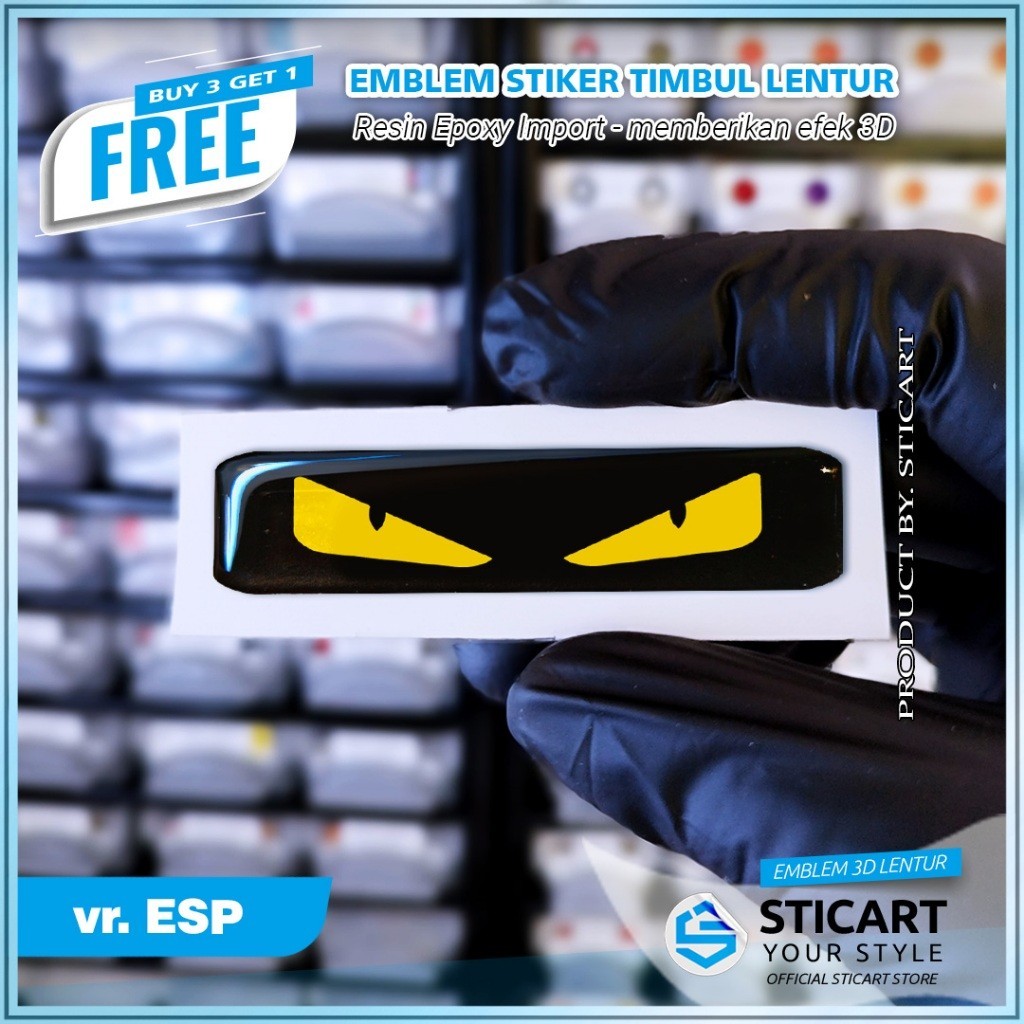 FENDI MONSTER EMBLEM นูนสติกเกอร์รถจักรยานยนต์ ESP 3D FILTER BOX FLEXIBLE EMBLEM FILTER BOX